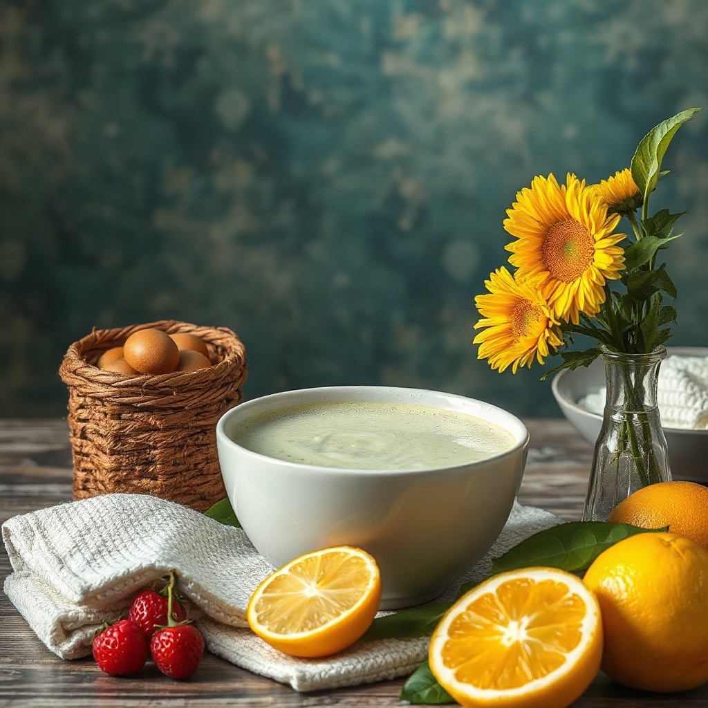 Čerstvé ingrediencie: zelenina, ovocie, celozrnný chlieb a bylinky na kuchynskom stole